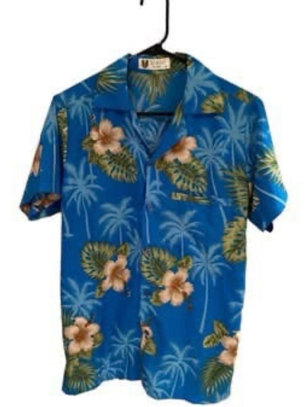 Vintage Tropical Blue Hawaiian Shirt - Unbranded